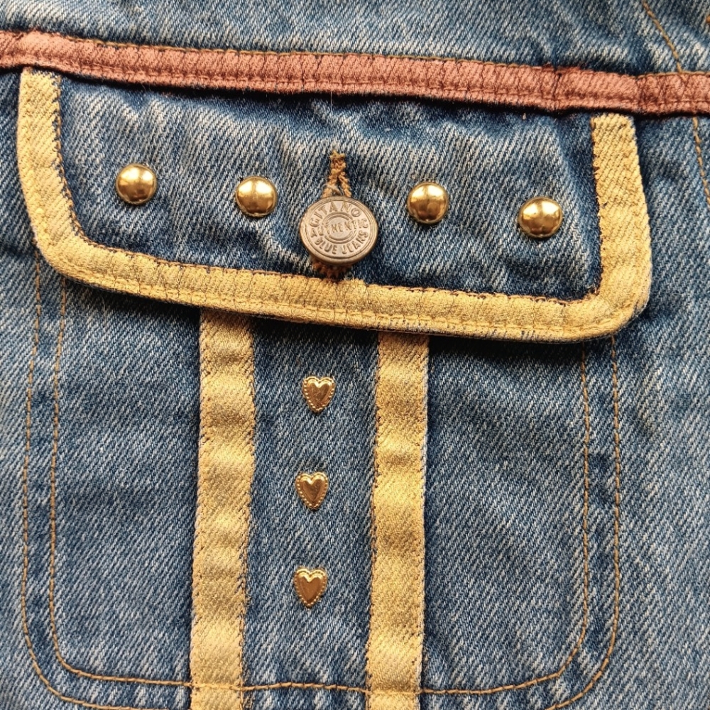 EUC Vintage Gitano Country Styled Embellished Denim Vest Size Large - Picture 7 of 10